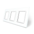 Рамка розетки 3 места Livolo белый стекло (C7-SR/SR/SR-11)