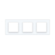 Рамка розетки 3 места Livolo белый стекло (C7-SR/SR/SR-11)