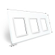 Рамка розетки 3 места Livolo белый стекло (C7-SR/SR/SR-11)
