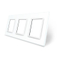 Рамка розетки 3 места Livolo белый стекло (C7-SR/SR/SR-11)