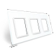 Рамка розетки 3 места Livolo белый стекло (C7-SR/SR/SR-11)