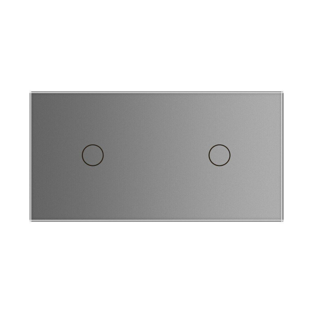 Сенсорная панель для выключателя 2 сенсора (1-1) Livolo серый стекло (C7-C1/C1-15)