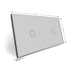 Сенсорная панель для выключателя 2 сенсора (1-1) Livolo серый стекло (C7-C1/C1-15)
