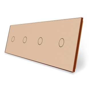 Сенсорная панель для выключателя 4 сенсора (1-1-1-1) Livolo золото стекло (C7-C1/C1/C1/C1-13)