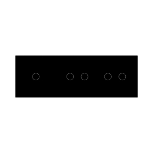 Сенсорная панель для выключателя 5 сенсоров (1-2-2) Livolo черный стекло (C7-C1/C2/C2-12)