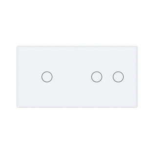 Сенсорная панель для выключателя 3 сенсора (1-2) Livolo белый стекло (C7-C1/C2-11)