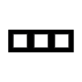 Рамка розетки 3 места Livolo черный стекло (C7-SR/SR/SR-12)