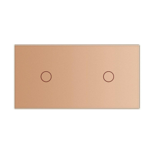 Сенсорная панель для выключателя 2 сенсора (1-1) Livolo золото стекло (C7-C1/C1-13)