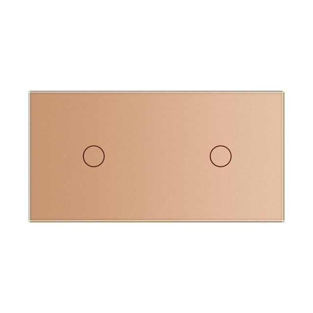 Сенсорная панель для выключателя 2 сенсора (1-1) Livolo золото стекло (C7-C1/C1-13)