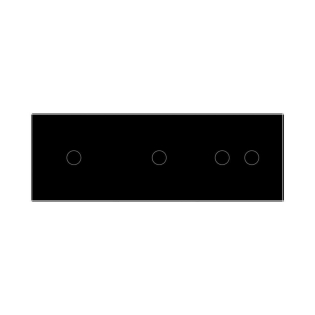 Сенсорная панель для выключателя 4 сенсора (1-1-2) Livolo черный стекло (C7-C1/C1/C2-12)