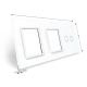 Сенсорная панель комбинированная для выключателя 2 сенсора 2 розетки (2-0-0) Livolo белый стекло