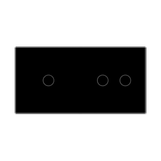 Сенсорная панель для выключателя 3 сенсора (1-2) Livolo черный стекло (C7-C1/C2-12)