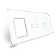 Сенсорная панель комбинированная для выключателя 3 сенсора 1 розетка (1-2-0) Livolo белый стекло
