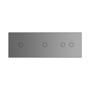 Сенсорная панель для выключателя 4 сенсора (1-1-2) Livolo серый стекло (C7-C1/C1/C2-15)