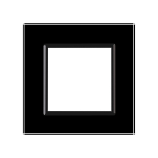 Рамка розетки 1 место Livolo черный стекло (VL-P7E-2B)