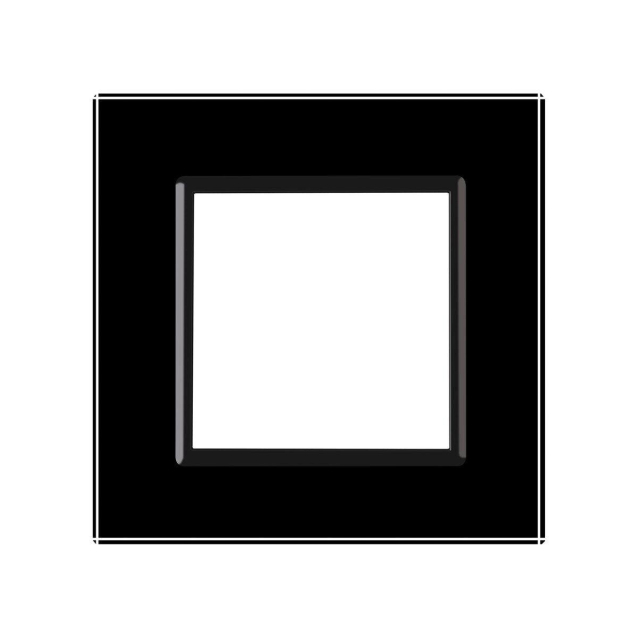 Рамка розетки 1 место Livolo черный стекло (VL-P7E-2B)