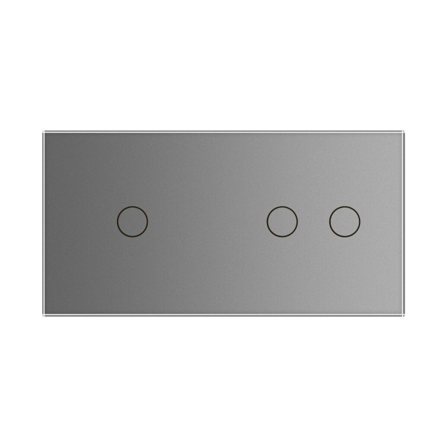 Сенсорная панель для выключателя 3 сенсора (1-2) Livolo серый стекло (C7-C1/C2-15)