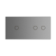Сенсорная панель для выключателя 3 сенсора (1-2) Livolo серый стекло (C7-C1/C2-15)