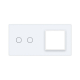 Сенсорная панель комбинированная для выключателя 2 сенсора 1 розетка (2-0) Livolo белый стекло (C7-C2/SR-11)