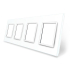 Рамка розетки 4 места Livolo белый стекло (C7-SR/SR/SR/SR-11)