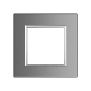 Рамка розетки 1 место Livolo серый стекло (VL-P7E-2I)