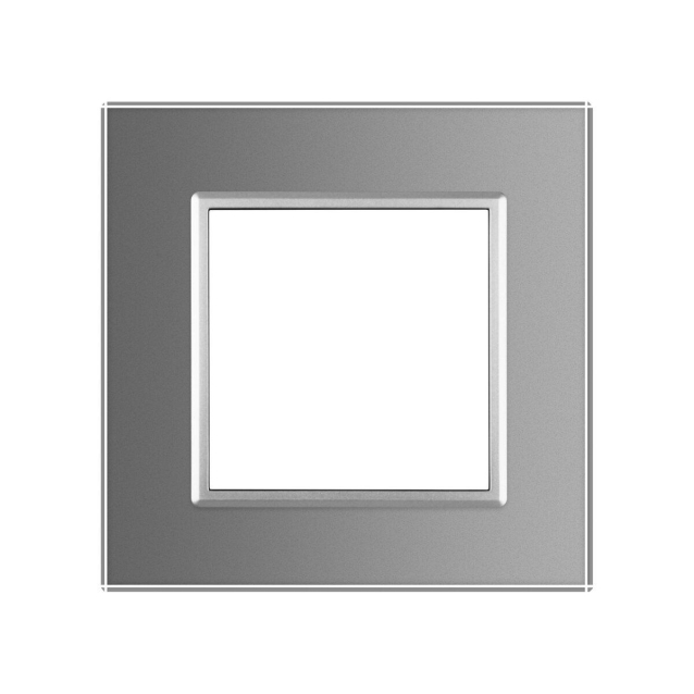 Рамка розетки 1 место Livolo серый стекло (VL-P7E-2I)