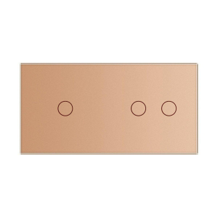 Сенсорная панель для выключателя 3 сенсора (1-2) Livolo золото стекло (C7-C1/C2-13)