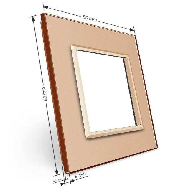 Рамка розетки 1 место Livolo золото стекло (VL-P7E-2A)