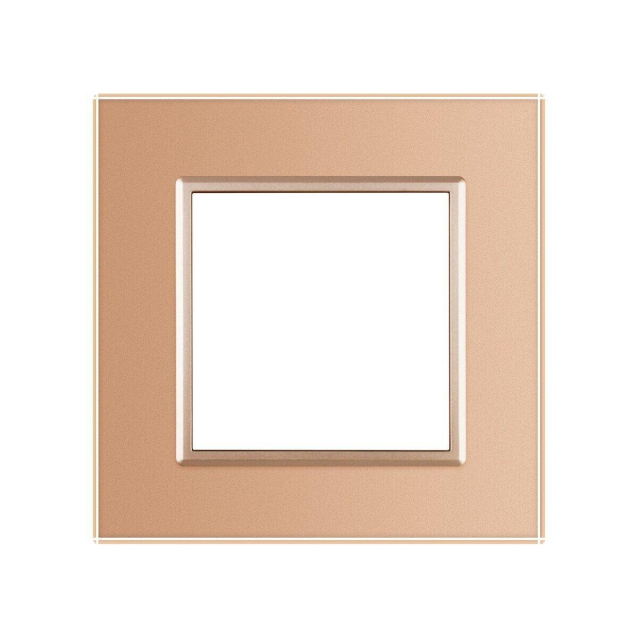 Рамка розетки 1 место Livolo золото стекло (VL-P7E-2A)