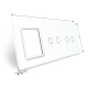 Сенсорная панель комбинированная для выключателя 4 сенсора 1 розетка (2-2-0) Livolo белый стекло