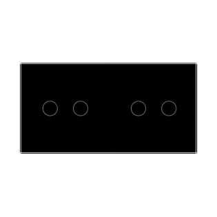 Сенсорная панель для выключателя 4 сенсора (2-2) Livolo черный стекло (C7-C2/C2-12)