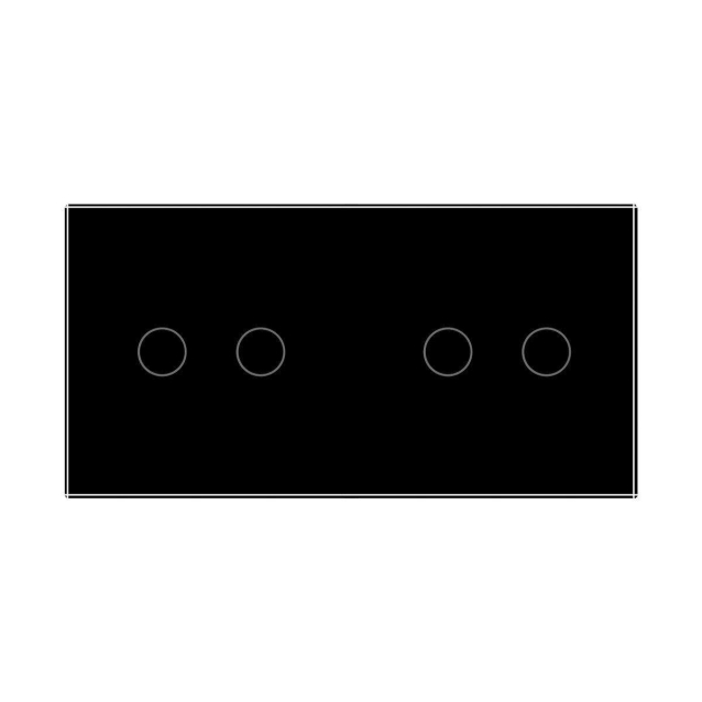 Сенсорная панель для выключателя 4 сенсора (2-2) Livolo черный стекло (C7-C2/C2-12)