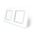 Рамка розетки 2 места Livolo белый стекло (VL-P7E/E-4W)