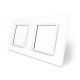 Рамка розетки 2 места Livolo белый стекло (VL-P7E/E-4W)