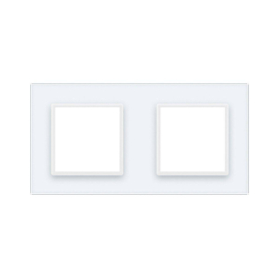 Рамка розетки 2 места Livolo белый стекло (VL-P7E/E-4W)