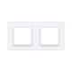 Рамка розетки 2 места Livolo белый стекло (VL-P7E/E-4W)