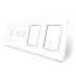 Сенсорная панель комбинированная для выключателя 3 сенсора 2 розетки (1-2-0-0) Livolo белый стекло