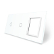 Сенсорная панель комбинированная для выключателя 2 сенсора 1 розетка (1-1-0) Livolo белый стекло