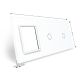Сенсорная панель комбинированная для выключателя 2 сенсора 1 розетка (1-1-0) Livolo белый стекло