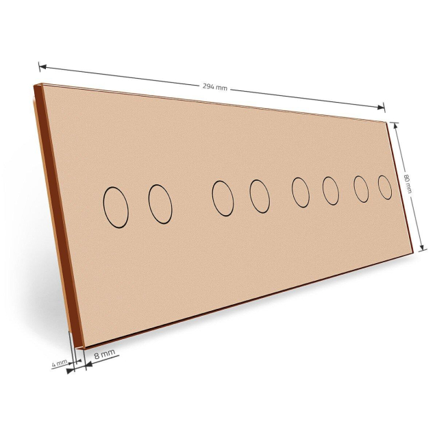 Сенсорная панель для выключателя 8 сенсоров (2-2-2-2) Livolo золото стекло (C7-C2/C2/C2/C2-13)