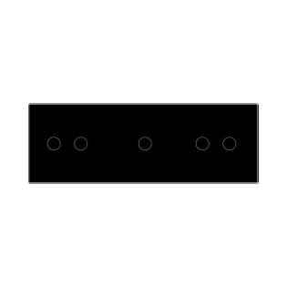 Сенсорная панель для выключателя 5 сенсоров (2-1-2) Livolo черный стекло (C7-C2/C1/C2-12)