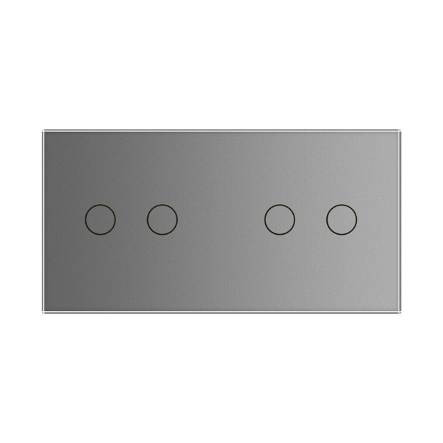 Сенсорная панель для выключателя 4 сенсора (2-2) Livolo серый стекло (C7-C2/C2-15)