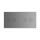 Сенсорная панель для выключателя 4 сенсора (2-2) Livolo серый стекло (C7-C2/C2-15)