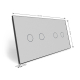 Сенсорная панель для выключателя 4 сенсора (2-2) Livolo серый стекло (C7-C2/C2-15)