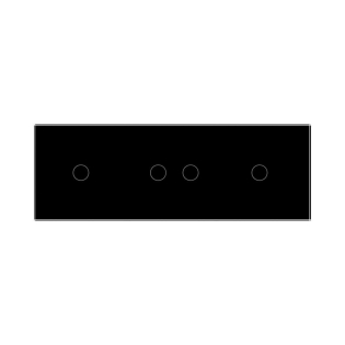 Сенсорная панель для выключателя 4 сенсора (1-2-1) Livolo черный стекло (C7-C1/C2/C1-12)