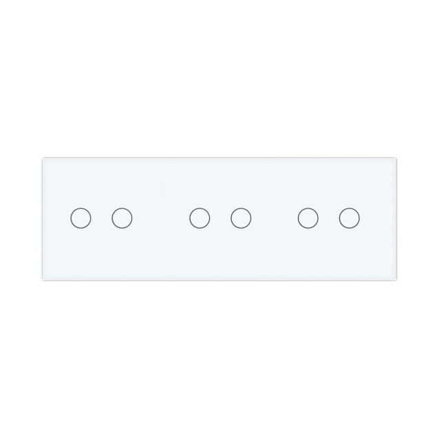 Сенсорная панель для выключателя 6 сенсоров (2-2-2) Livolo белый стекло (C7-C2/C2/C2-11)