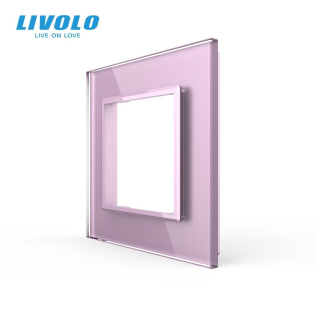 Рамка розетки 1 место Livolo розовый стекло (C7-SR-17)