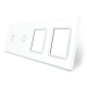 Сенсорная панель комбинированная для выключателя 2 сенсора 2 розетки (1-1-0-0) Livolo белый стекло