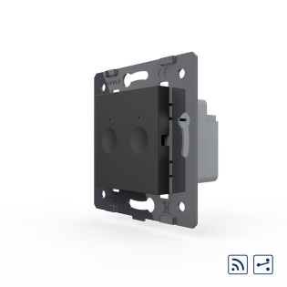 Механизм сенсорный проходной радиоуправляемый выключатель Sense 2 сенсора Livolo черный (782100412)