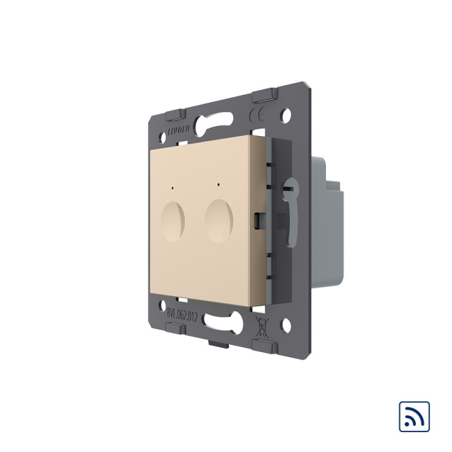 Механизм сенсорный радиоуправляемый выключатель Sense 2 сенсора Livolo золото (782100213)